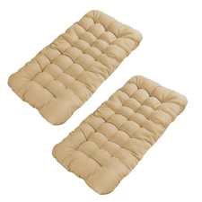 2Pack Foldable Desk Chair Cushions Thick Tufted Seat Pad with Elastic Back Strap