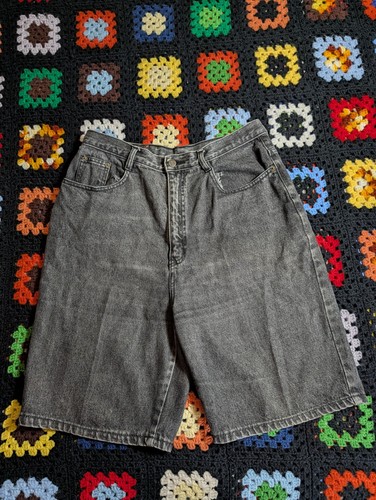 Vintage Lavana Jean Mom Shorts Women Size 13/14 Black Denim 90s