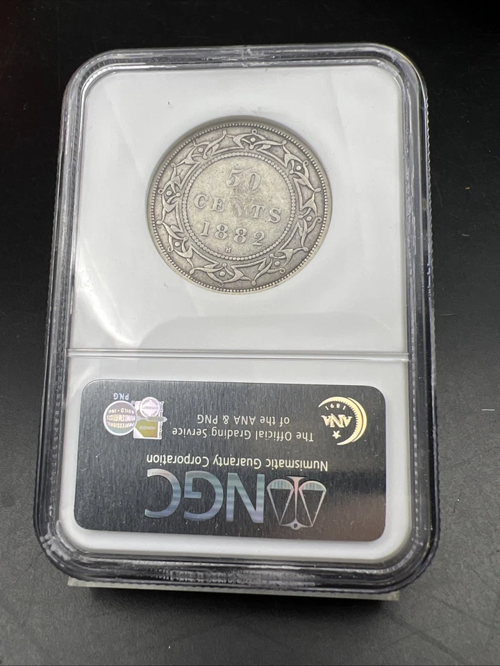 1882 H Newfoundland Canada 50c Fifty Cents Silver Coin NGC VF25 Certified - Image 4 of 4