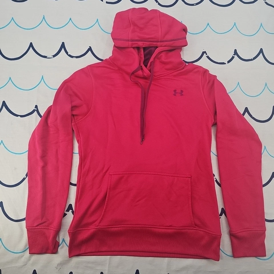 Under Armour Ladies Pink Semi-Fitted Hoodie Sweatshirt Size M - Image 2 of 4