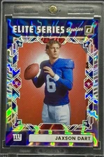 Jaxson Dart  RARE ROOKIE RC BLUE HYPER  REFRACTOR INVESTMENT CARD  GIANTS MINT