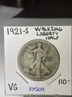 BETTER DATE 1921 S WALKING LIBERTY HALF DOLLAR IN VERY GOOD CONDITION  XX509