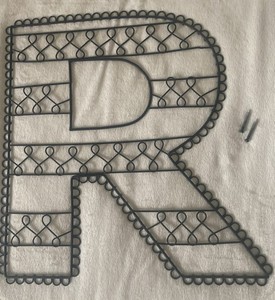Pottery Barn Teen PB Wire Wall Letter “R” Metal Black Picture Keepsake Holder