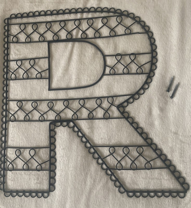 Pottery Barn Teen PB Wire Wall Letter “R” Metal Black Picture Keepsake Holder