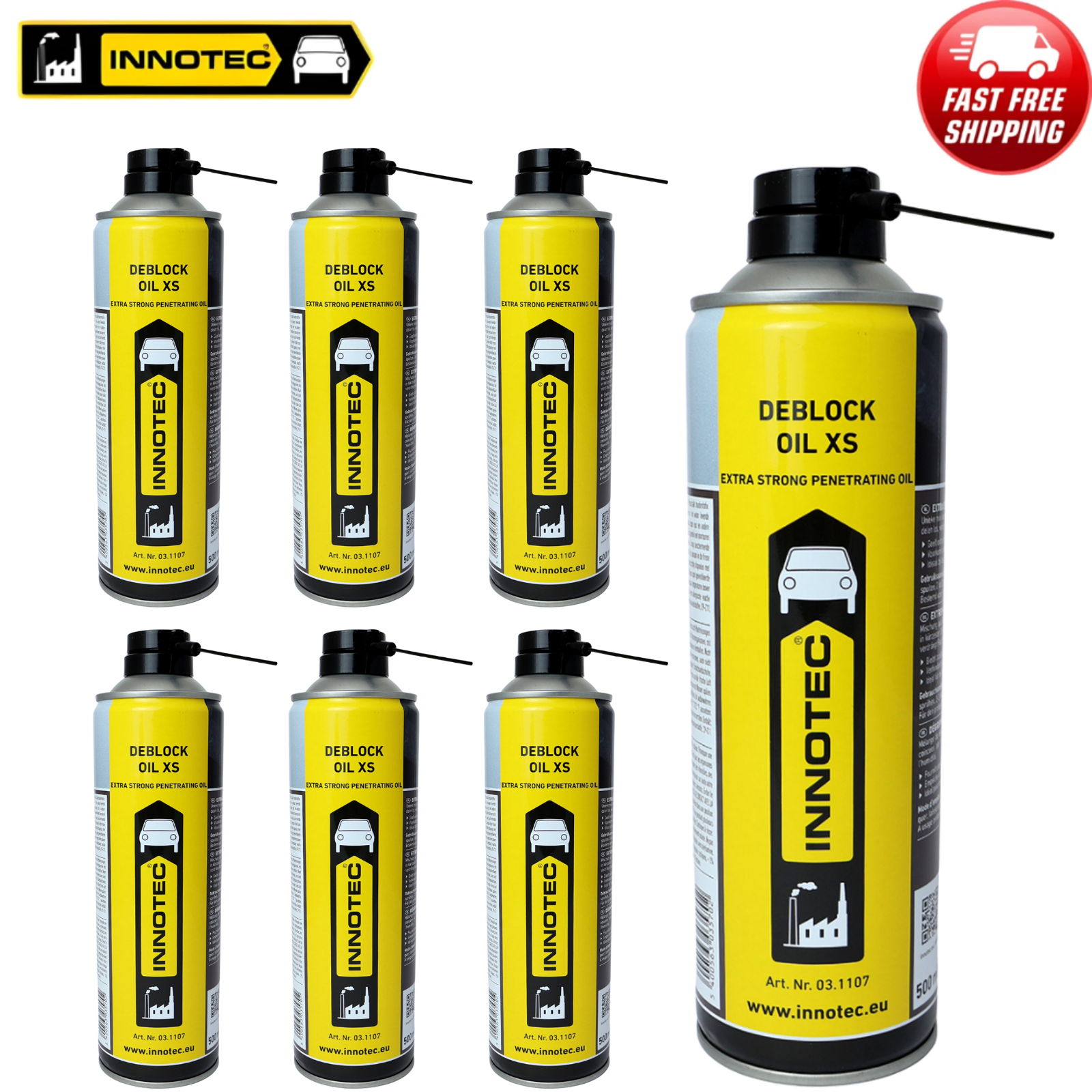 6 x INNOTEC® Deblock Oil XS - Penetrating DEBLOCK - Rust Dissolver - 500ml