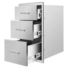 Stainless Outdoor Kitchen Drawers,Flush Mount BBQ Drawers with Handle(Multi-size