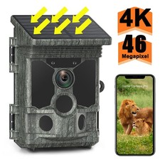 Solar Panel 4K 46MP Trail Camera WiFi Bluetooth Wildlife Monitor Hunting Game