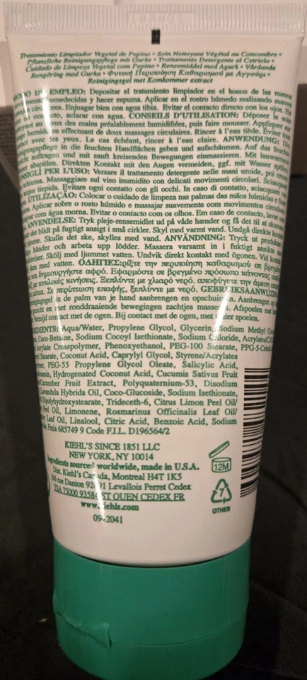 Kiehl's Cucumber Herbal Conditioning Cleanser 5oz/150ml New & Sealed Exc Value - Image 4 of 4