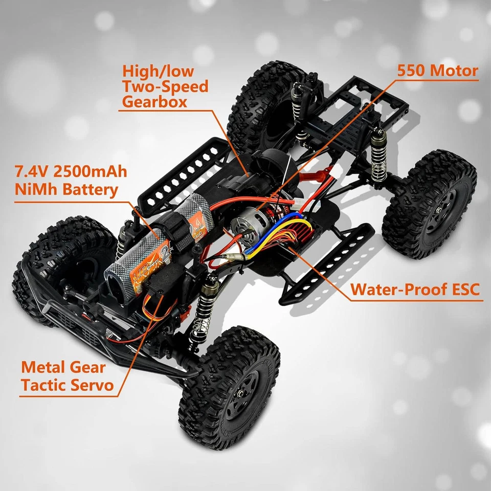 Coche de radiocontrol escala 1:10 Rock Crawler 4x4 todoterreno control remoto Monster Truck 2,4G Foto 4 de 4