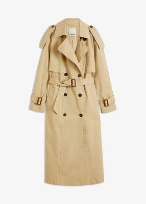 Neu Oversize Trenchcoat aus schwerer Qualität Gr. 48 Grünbeige Damen Trench-Coat