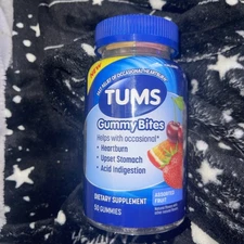 TUMS Gummy Bites Dietary Supplement for Occasional Heartburn Relief - 50 Count