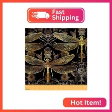 Feelyou Dragonfly Upholstery Fabric, Ornamental Dragonfly Printed Fabric by The