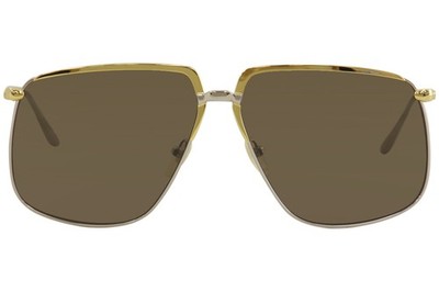 Gucci Women's Fashion GG0365S GG/0365/S 002 Gold Square Sunglasses