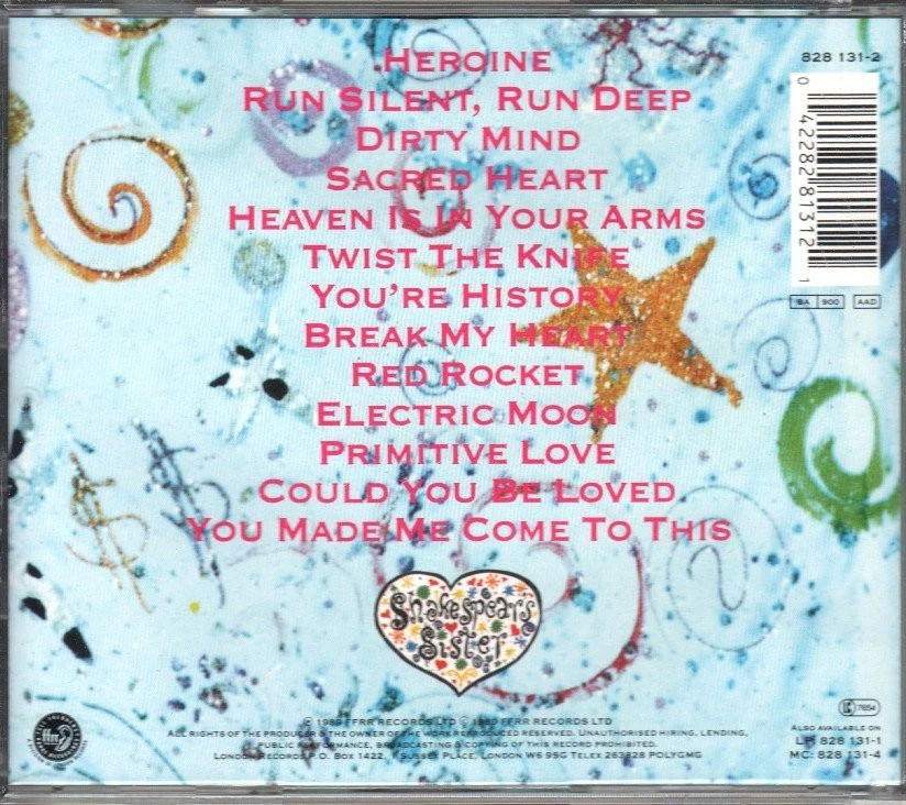 Shakespears Sister Sacred Heart CD Germany Ffrr 1989 Has 'Special Price' sticker - Bild 2 von 3