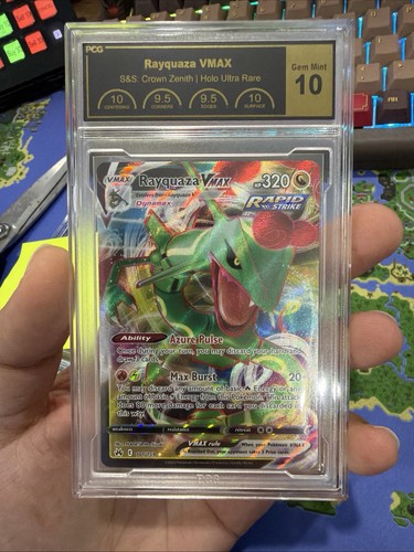 Pokemon Rayquaza Vmax PCG Gem Mint 10 Crown Zenith Full Art Holo