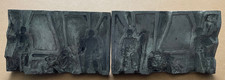 Vintage LEAD Toy Soldier Molds w/ Wood Handles US Army Soldiers Machine Gun