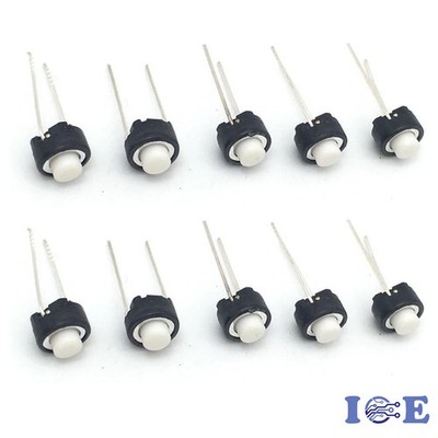 10pcs 6x6x5 2 Pin PCB Momentary Tactile Tact Push Button DIP Micro Switch White