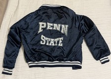 Vintage Penn State Nittany Lions Blue Satin Jacket Collegiate Varsity Bomber