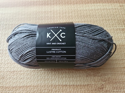 Knit and Crochet Lustre Cotton Yarn- Shark Gray