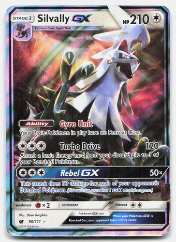 Crimson Invasion Silvally GX 90/111 DMG Holo Pokemon GX Rare Tcg Card