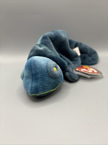 Ty Beanie Baby, Rainbow Chameleon Blue, 1997, Neu mit Etikett, PVC Pellets, Retired - Bild 1 von 4