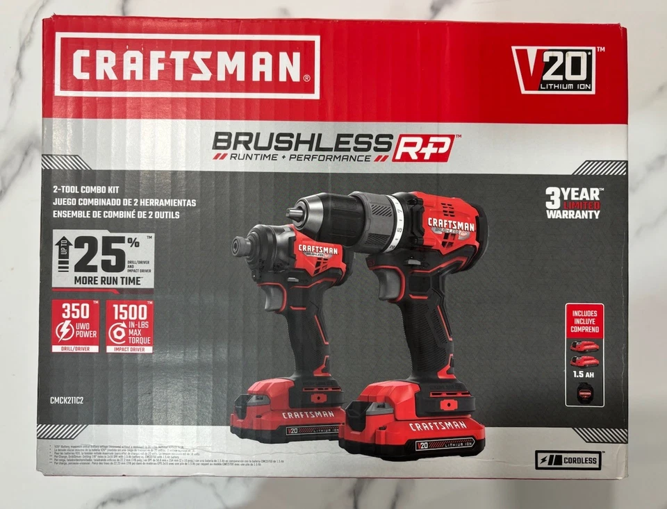 CRAFTSMAN V20 RP 20-volt Max 2-Tool Brushless Power Tool Combo Kit  - Image 4 of 4