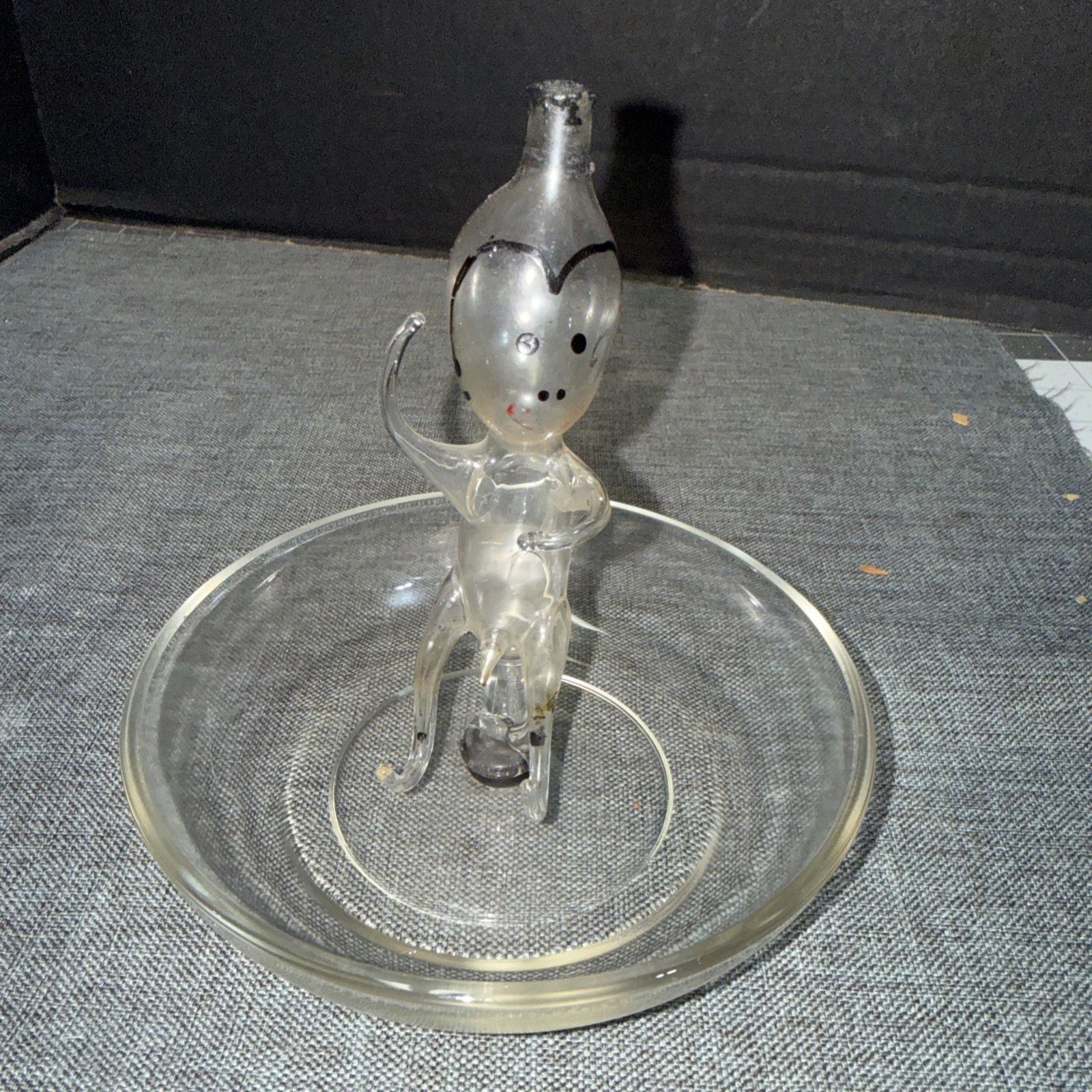 Hazel atlas? Very RARE Figural Art Glass Olive Oil Dispenser- Unsigned