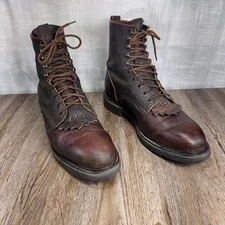 Vintage Red Wing Work Boots USA Logger Brown Leather Lace Up Men’s 11.5 D