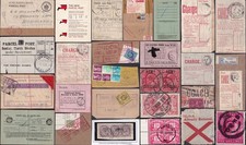 GB PARCEL POST Labels Pieces Covers Documents Postmarks Charges ..PRICED SINGLY