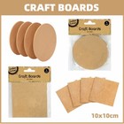 10CM Crafts Boards Wood Pieces Round Rectangle Discs Unpainted DIY Wooden Sheets