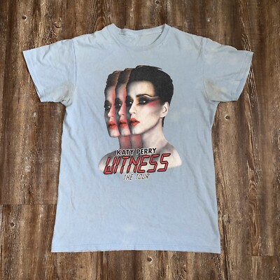 Gildan Size Small Baby Blue Katy Perry Witness 2017 Tour Graphic Tee T-Shirt