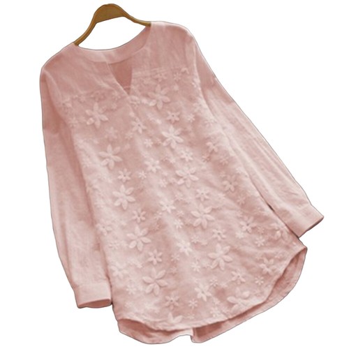 Womens Lace Floral Tunic T Shirts Ladies Casual Long Sleeve Tops Blouse Us LoosM - Picture 9 of 26