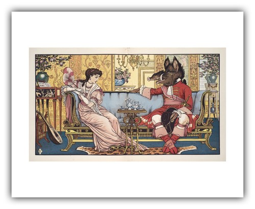 Walter Crane : "Beauty and the Beast Have Tea" (1874) — Giclee Fine Art Print - Picture 5 of 7