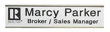 New Personalized BrushedSILVER Officedesk Nameplates 2" x 8" size with Name logo