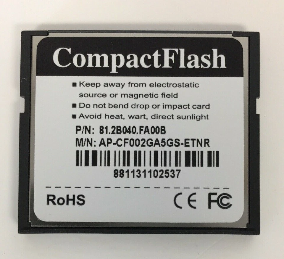 AP-CF002GA5GS-ETNR Apacer Compact Flash Industrial CF4 Extended Temperature 2GB - Image 2 of 2