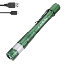 EverBrite 300LM Pen Light w/USB-C Cable Rechargeable LED Pen Flashlight Zoomable