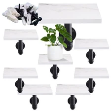  8xFloating Wood Shelve Wall Mounted Display Rack For Plant Photo Frame