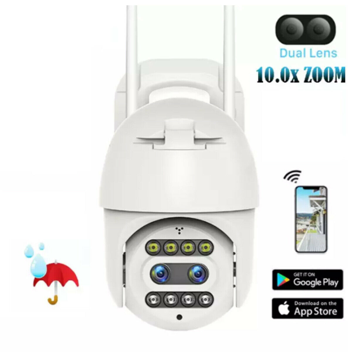 Telecamera IP PTZ 10x Autotracking WiFi - Visione Notturna Colori 4MP