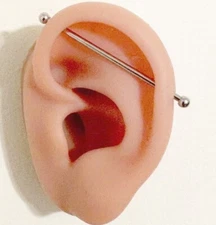 MINIMALIST DESIGN TINY 3mm Balls 14g industrial piercing barbells. 3 Lengths.