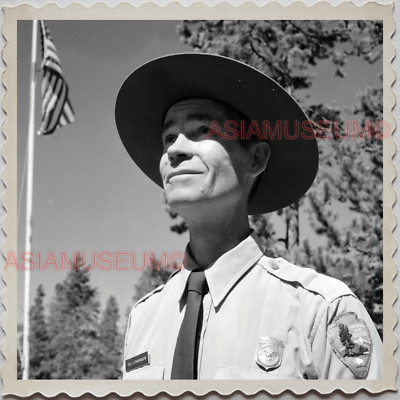 Forest Ranger 50s 50s YELLOWSTONE NATIONAL PARK WYOMING PARK RANGER PORTRAIT OLD USA ...