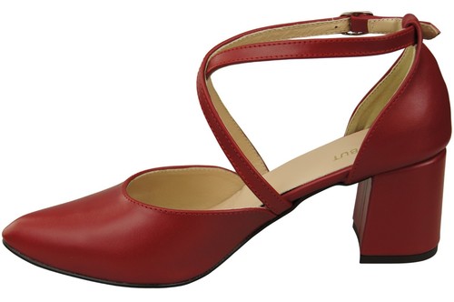 Sandalias de mujer con tacón estable de piel natural 218 - Imagen 38 de 119