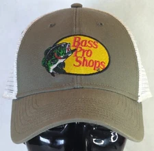 Bass Pro Shops Gone Fishing Distressed Mesh Trucker Strapback Adjustable Hat Cap