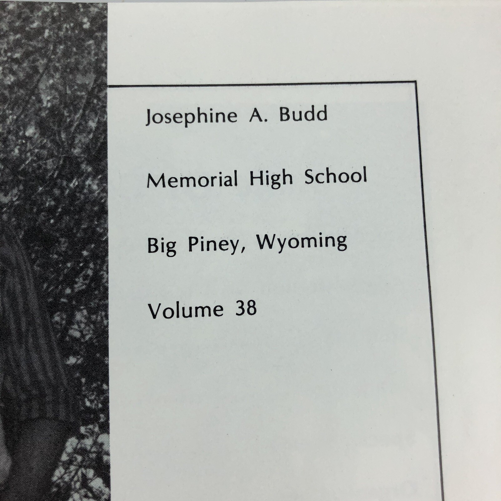 PUNCHER 85 Josephine A Budd Memorial High School Big Piney Wyoming