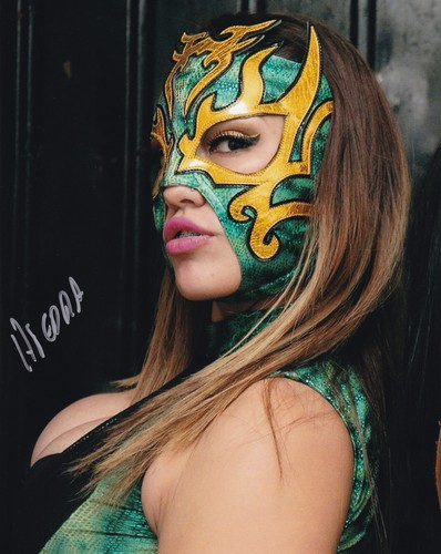 La Hiedra signiert 8x10 Foto Lucha Libre AAA Pro Wrestling Bild Autogramm 91
