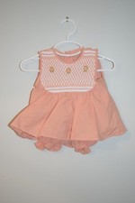 New Spring Summer Orange Smocked Baby Girl Outfit 6M