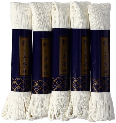 Daruma Sashiko thread thin 170m col.2 Kinari 5 skein set