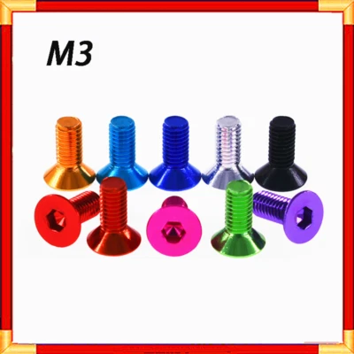 M3 Hex Socket Countersunk Head Flat Head Screw Bolts Aluminum Alloy Metric 3mm