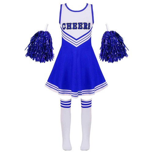 iEFiEL Cheer Leader Kostüm Mädchen Cheerleading Uniform Set Halloween Fasching - Picture 55 of 62