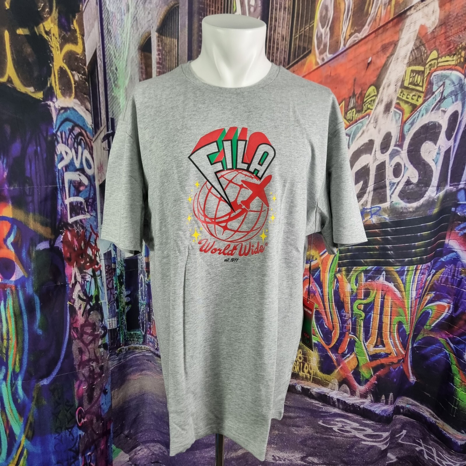 Camicia ""World Wide"" FILA taglia XXLarge nuova con etichette (A36)