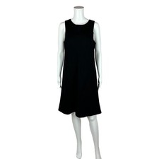 New York & Company 90s Dress Women's Size 10 Sleeveless Black Linen A Line Shift